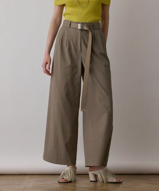 GRACE CONTINENTAL ストレッチワイドパンツ カーキ