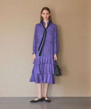 GRACE CONTINENTAL エトワールドレープドレス ブルー