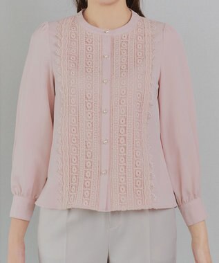 Tiaclasse L 【新色追加】レースブラウス ライトピンク