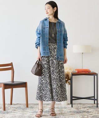 AMERICAN HOLIC ギャザーフレアスカート Leopard