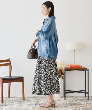 AMERICAN HOLIC ギャザーフレアスカート Leopard