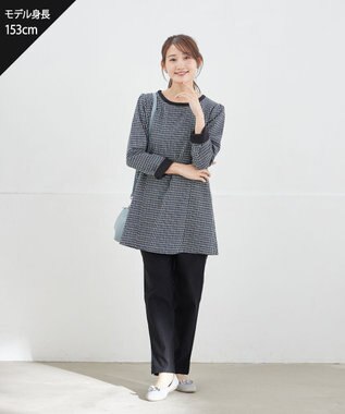 Tiaclasse 【洗える】ツイードチュニック ネイビー