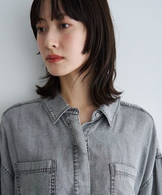 YECCA VECCA 【販売なし】バイオ加工ウ゛ィンテージデニムシャツ Gray