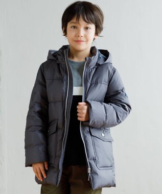 J.PRESS KIDS 【110-130cm】【撥水】50Dタフタ ダウンコート グレー系