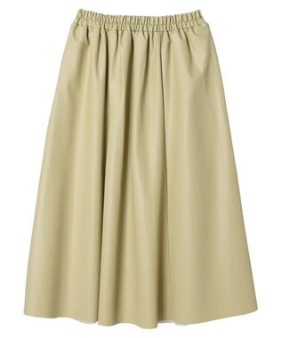 Green Parks レザーライクキリカエＡラインスカート Beige
