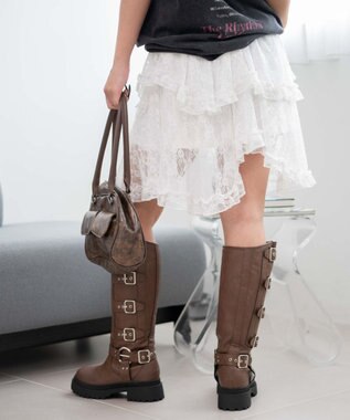 WEGO イレヘムレースミニスカート ホワイト