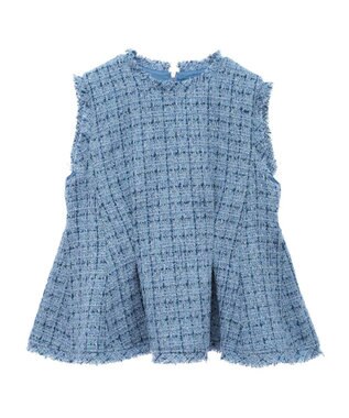 Green Parks ツイードペプラムベスト Blue