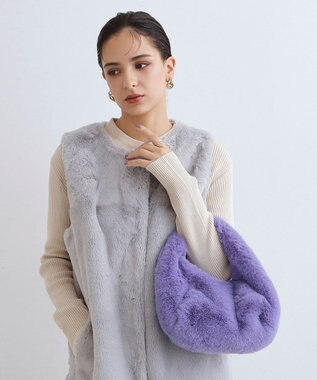 MOONBAT Faviora Faux Fur フェイクファー ワンハンドルバッグ ／ファーバッグ ラベンダー