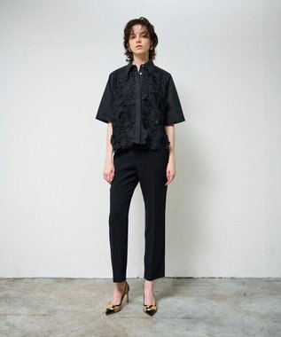 GRACE CONTINENTAL ケミカルフラワードレスシャツ ブラック