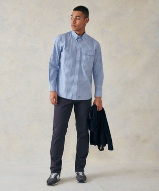 J.PRESS MEN ポプリンストライプシャツ/B.D サックスブルー系1