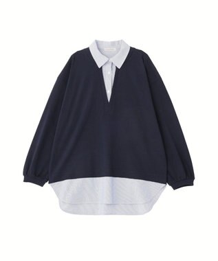 Green Parks 衿レイヤードッキングチュニック Navy