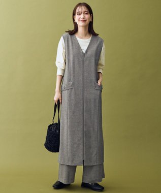 ANY 【2WAY/セットアップ可】ライトツイードジャンパースカート グレー