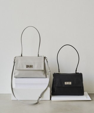 russet ソフトレザーフラップミニトートバッグ(CE-1674) L.Gray