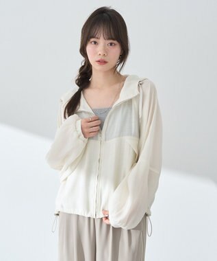 earth music&ecology シアージップパーカー Ivory