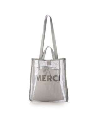 UNBILLION カシュカシュ cachecache / オーバープリントメッシュ2ハンドルトート シルバー