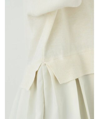 earth music&ecology プリーツドッキングカーディガン Ivory