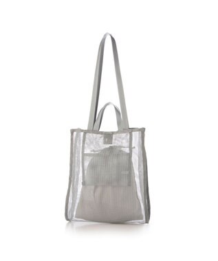 UNBILLION カシュカシュ cachecache / オーバープリントメッシュ2ハンドルトート シルバー
