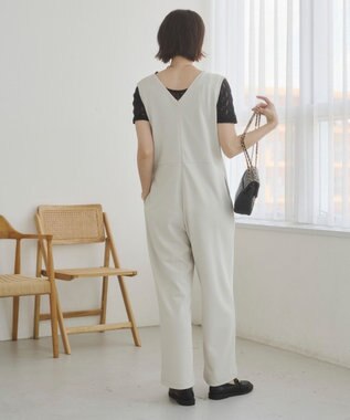 WEGO 【ANGIE VINTAGE】Vネックオールインワン ホワイトアイボリー
