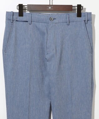 JOSEPH ABBOUD 【キングサイズ・ウエストも伸びる/清涼/ストレッチ】ストレッチリネンシャンブレーパンツ サックスブルー系
