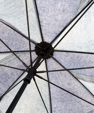 +RING 【UVカット90%以上】【限定/日本製】UNISEX プラスリング 長傘60cm BLU denim-like pattern SR344 青