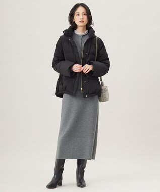 自由区 L 【洗える】ラメボーダー ニット シルバー×シルバー