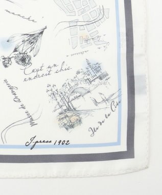J.PRESS LADIES Ville de Paris スクエア プリント スカーフ ホワイト系5