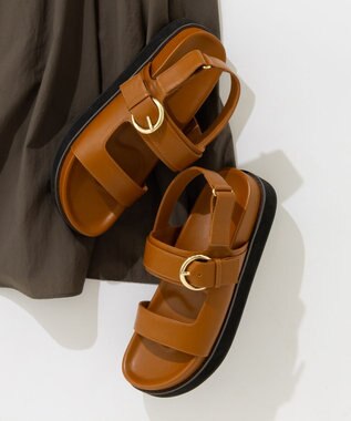 23区 バックル フッドベッド サンダル キャメル系