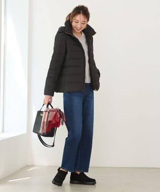 ANY 【洗濯機可能/羽毛100%使用/撥水/フード取り外し可能】楽映えリッチミドル丈ダウン ブラック