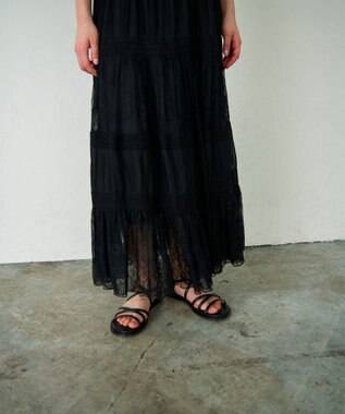 GRACE CONTINENTAL レースコンビキャミソールワンピース ブラック