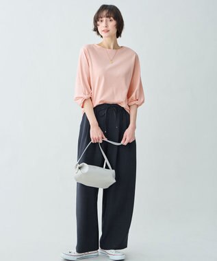 ANY 【WEB限定】シルケットスムースツイストスリーブカットソー ピンク