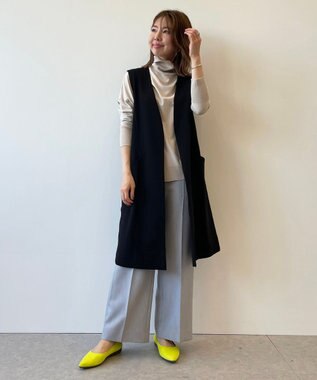 UNFILO L イージーパンツ ストレート ライトグレー系