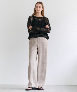 BEIGE， MICA / リネンブレンドイージーワイドパンツ  L.Taupe