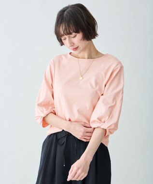 ANY 【WEB限定】シルケットスムースツイストスリーブカットソー ピンク