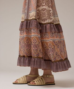 GRACE CONTINENTAL ペイズリープリントドレス オレンジ