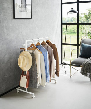 tower 収納力アップハンガーラック タワー 2段 ホワイト