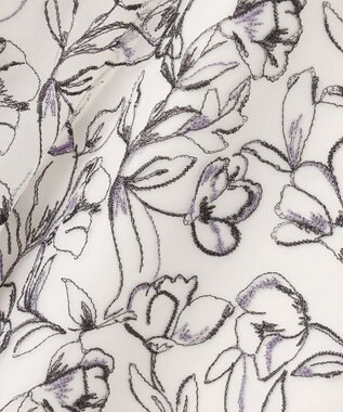 ANY SIS 【洗える】ラインフラワーエンブロイダリー スカート アイボリー系