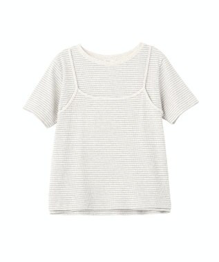 CRAFT STANDARD BOUTIQUE 2点セット/ボーダーキャミ+Tシャツ Light Gray