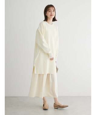 Green Parks ＳＥＴ２点　ニットチュニック＋キャミワンピース Ecru