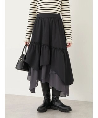 earth music&ecology イレヘムティアードスカート Black