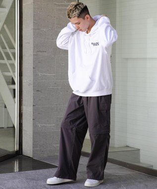 WEGO ヘビーウエイトユニークモチーフプルパーカー ホワイト