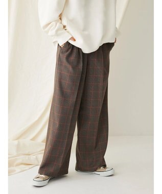 CRAFT STANDARD BOUTIQUE センタープレスチェックパンツ Check Brown