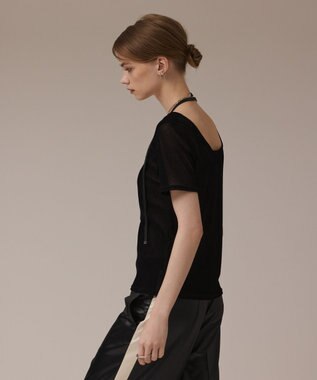 GRACE CONTINENTAL フロッキーチュールカットトップ ブラック