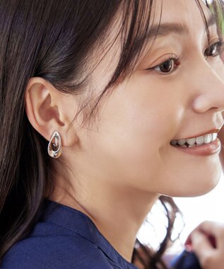 Tiaclasse 【安田美沙子さん着用・金属アレルギー対応】ツイストドロップイヤリング シルバー