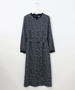 J.PRESS LADIES L 【洗える】スパンウェーブフラワープリント ワンピース ブルー系5