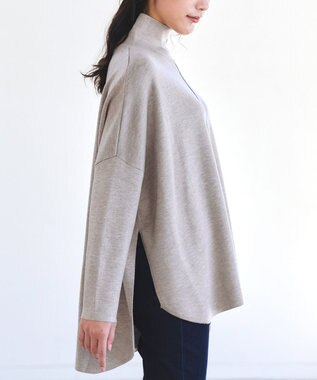 Tiaclasse 【洗える】リバーシブルWフェイスポンチョ風ニット ベージュ