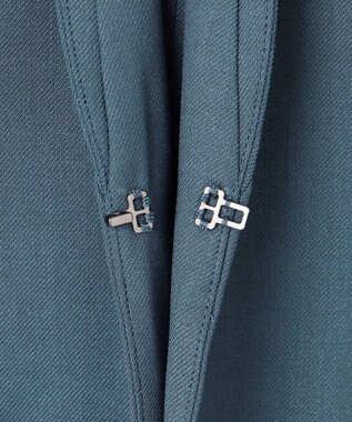 ICB 【UVケア・洗える】ウール2WAYストレッチ ノーカラージャケット ダルブルー系