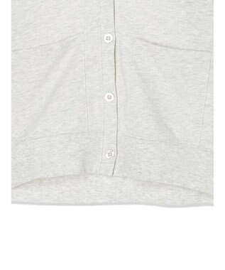 Green Parks ミニ裏毛Ｖネックカーディガン Gray Mixture