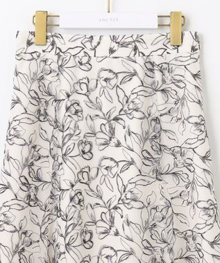 ANY SIS 【洗える】ラインフラワーエンブロイダリー スカート アイボリー系