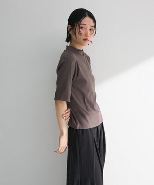 Green Parks ・Ｐｅｔｉｔ　Ｆｌｅｕｒ　５分袖メロウリブＴＥＥ Charcoal Gray