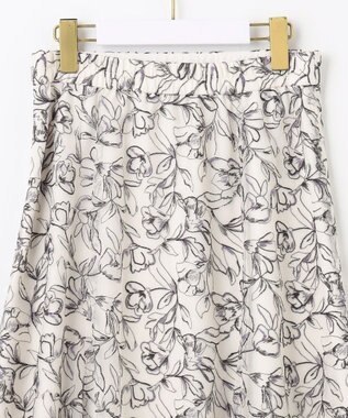 ANY SIS 【洗える】ラインフラワーエンブロイダリー スカート アイボリー系